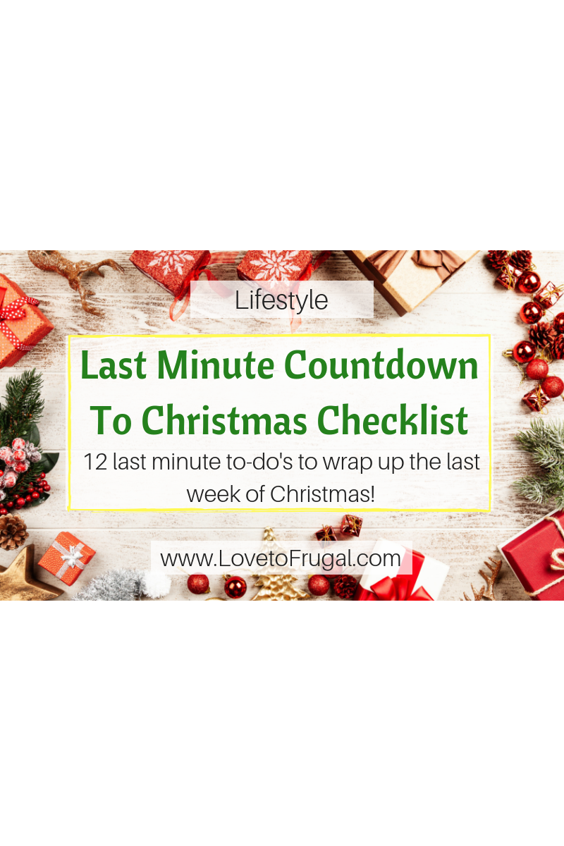 Last Minute Countdown To Christmas Checklist