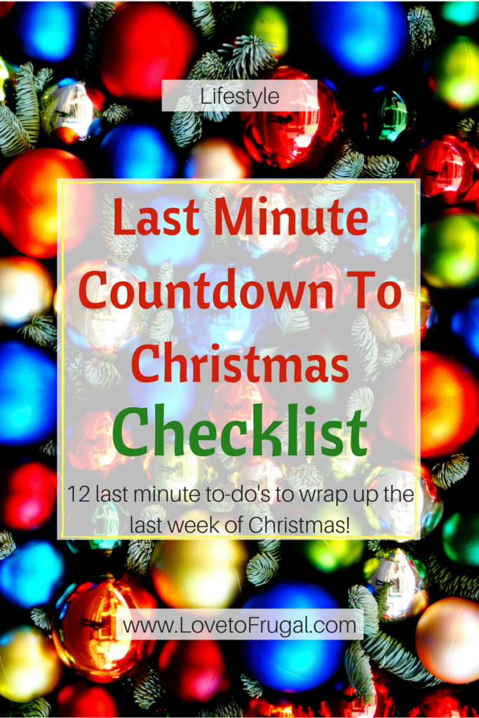 Countdown To Christmas Checklist