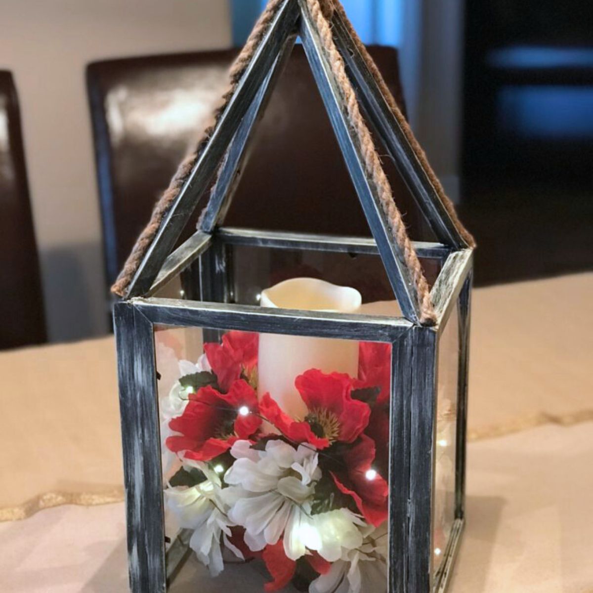 How To Make A Dollar Tree Picture Frame Lantern