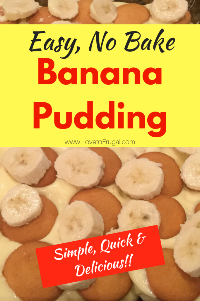 easy no bake banana pudding