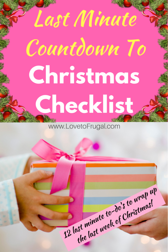 Countdown To Christmas Checklist