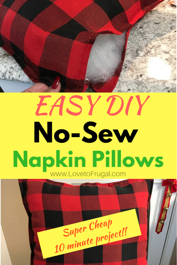 No Sew Napkin Pillows