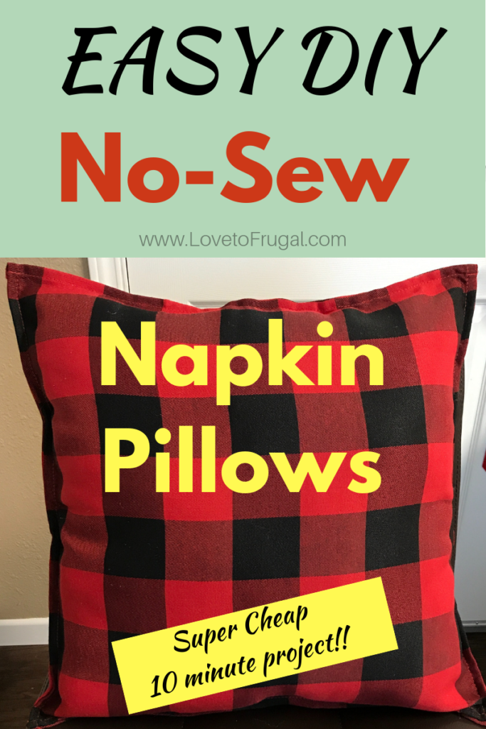 No Sew Napkin Pillows