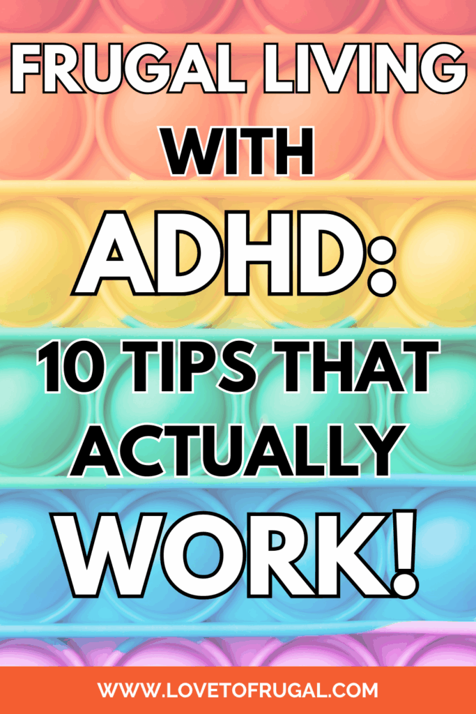 frugal living with ADHD pin