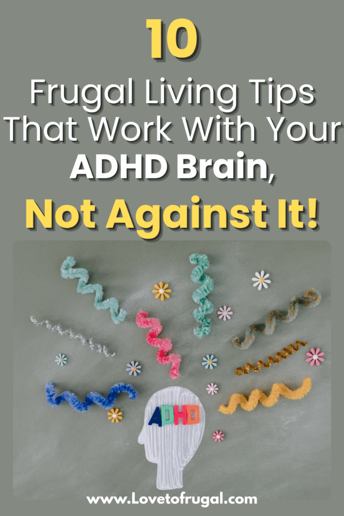 frugal living with ADHD pin