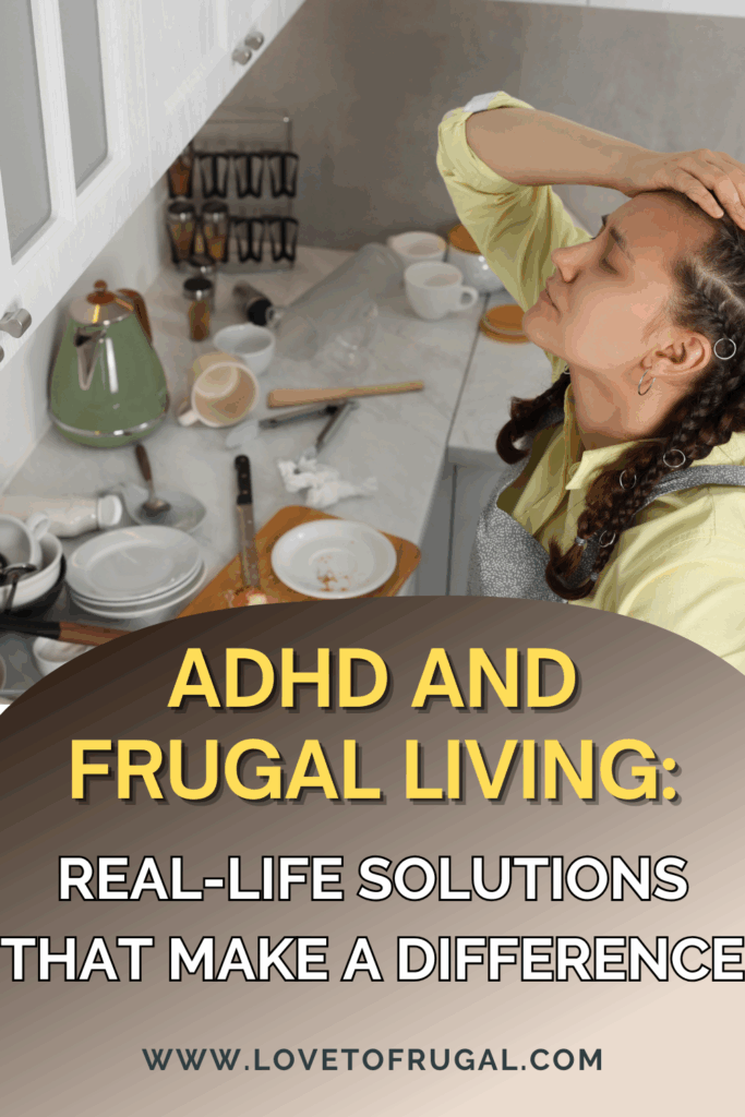 frugal living with ADHD pin