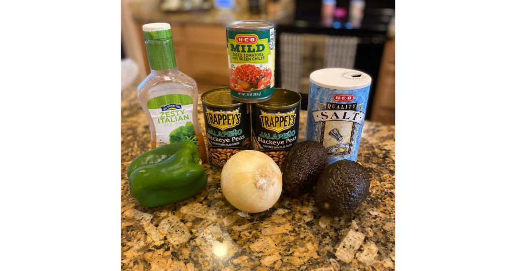 ingredients for easy Texas caviar recipe