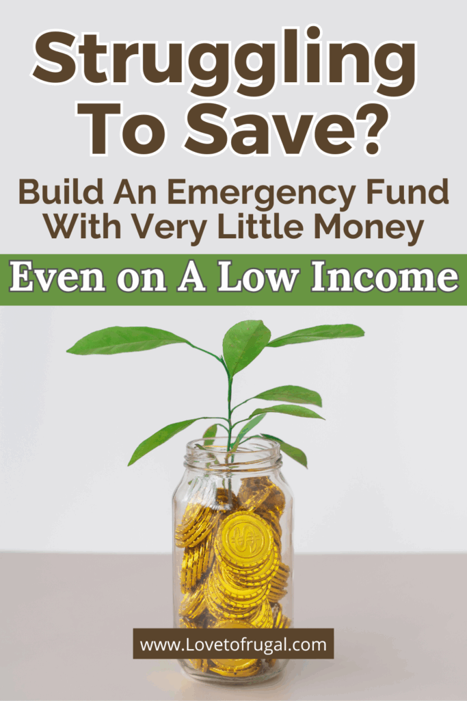 Build an Emergency Fund on a Low Income pin