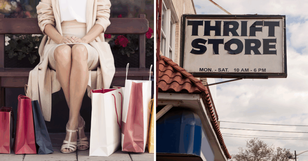 shopping bags vs. a thrift shop finds