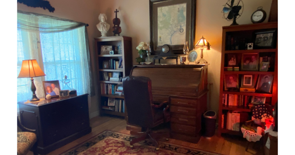 Home office refreshed with furniture and decor I already owned instead of buying new